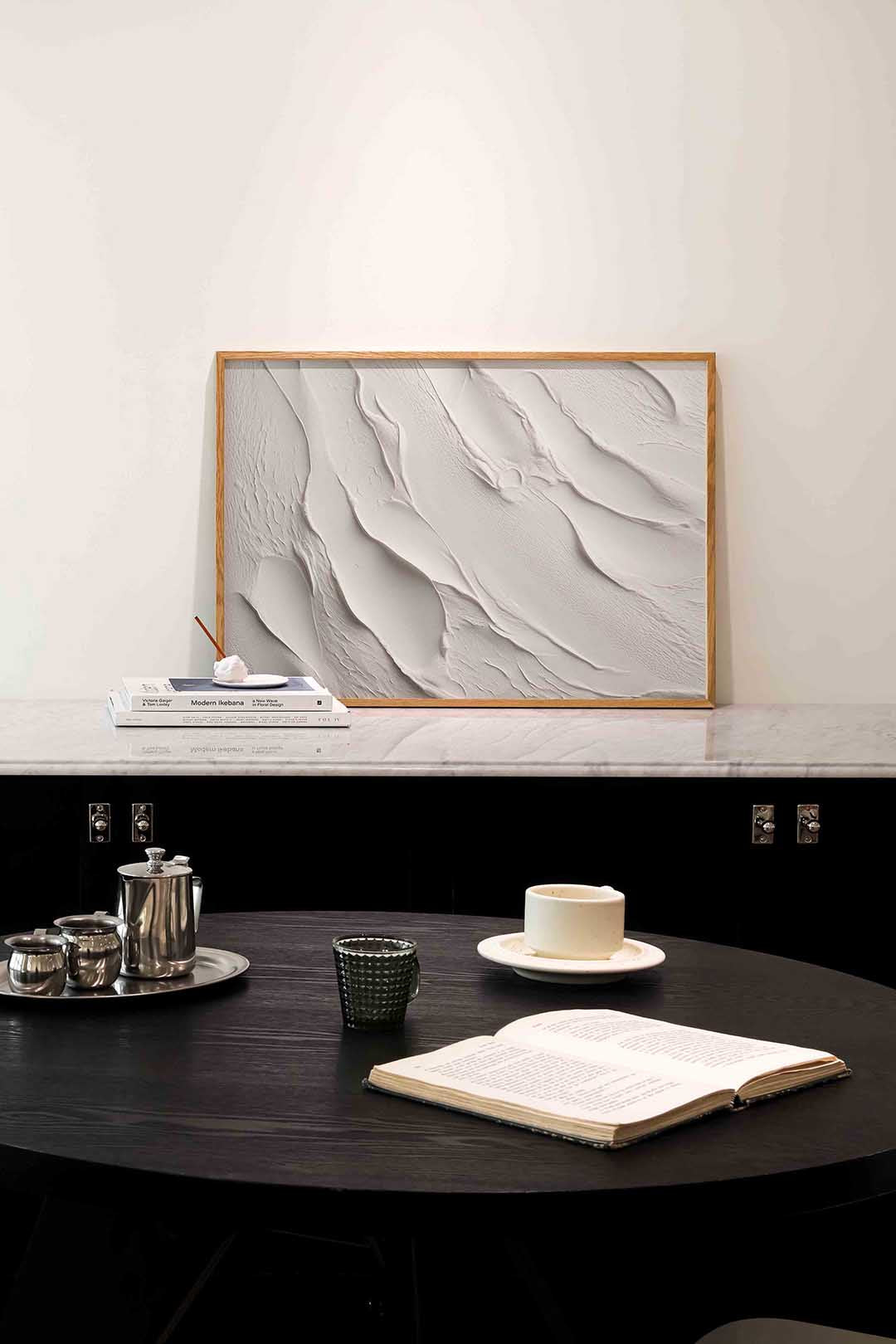 Golvende textuur – abstracte poster in liggend formaat