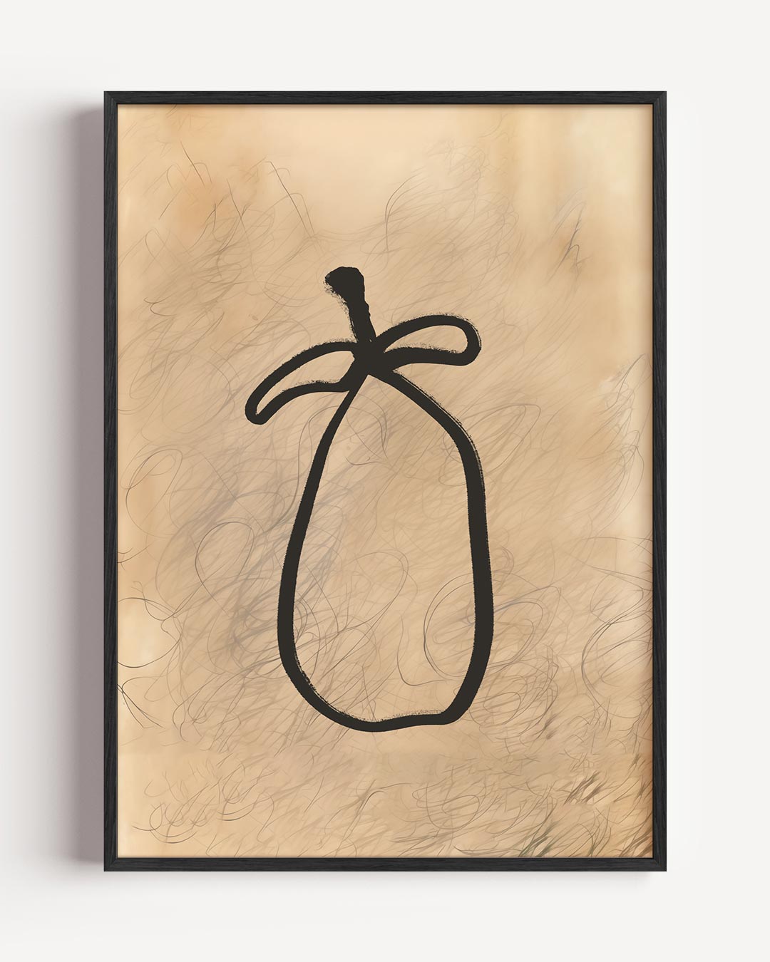 Abstracte Vormen op Beige Achtergrond – elegante portret poster als wanddecoratie