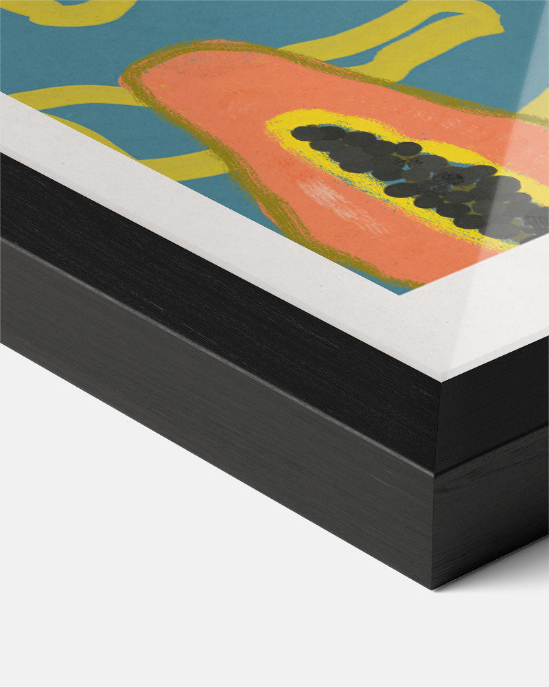 Tropische Papaja Print – staande muurposter voor keuken of eethoek