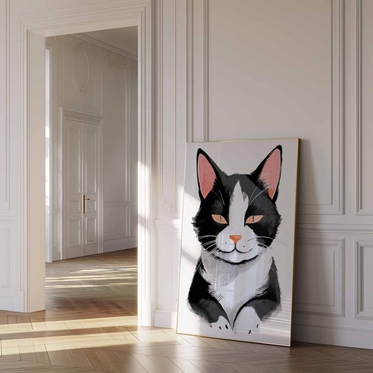 Schattige Kattenkunst – dierenposter als moderne staande wanddecoratie