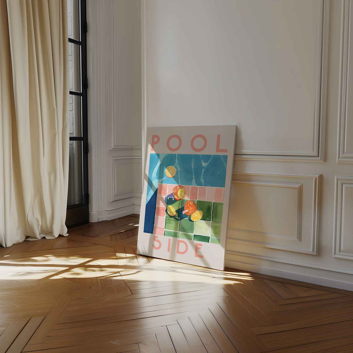 Poolside Dream – dibond wanddecoratie in staand formaat