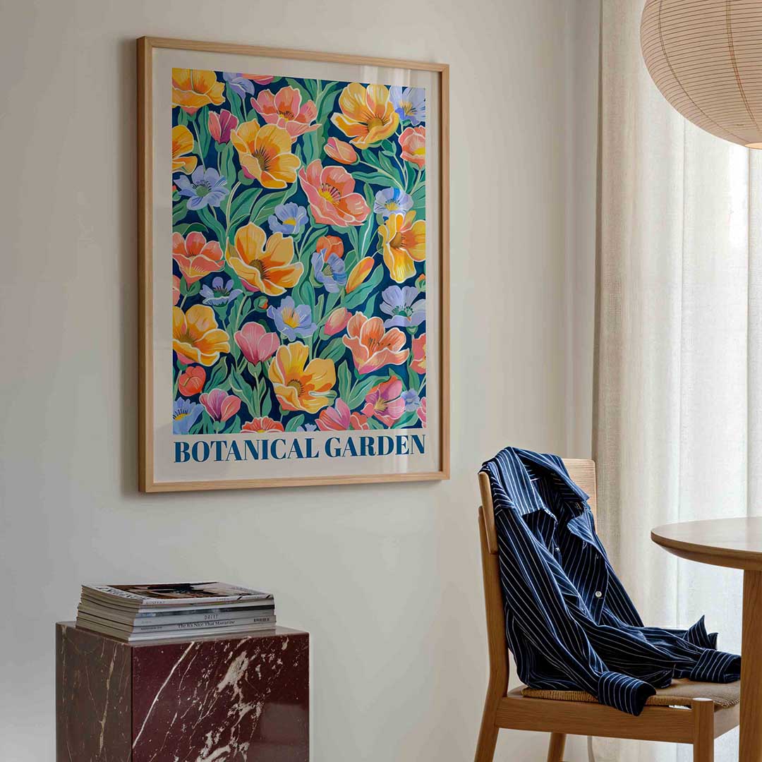 Bloemenpracht – kleurrijke illustratie poster in staand formaat