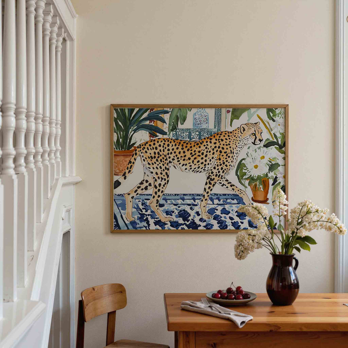 Luipaard en planten – dieren poster in liggend formaat