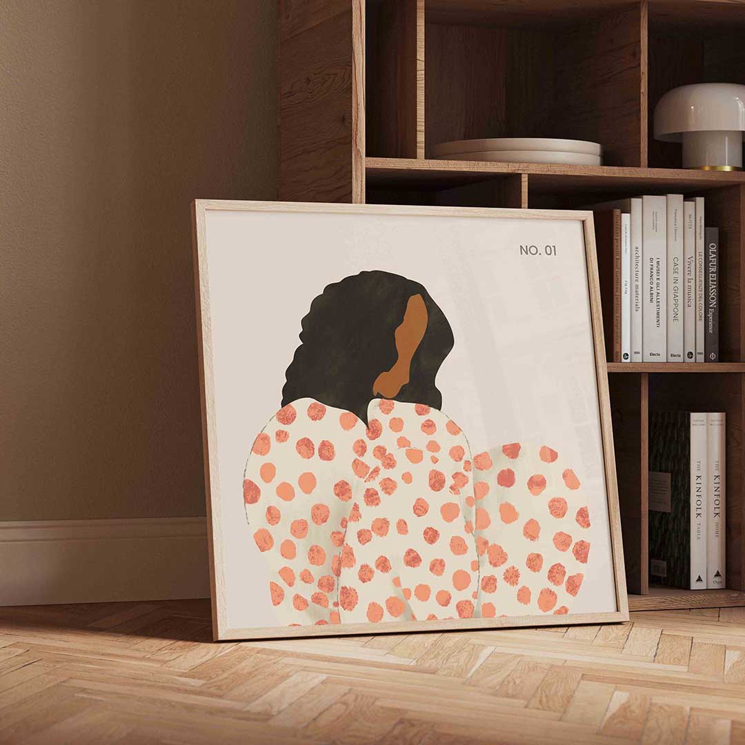 Gestileerde figuur – vierkante portret wanddecoratie van WallArtistic
