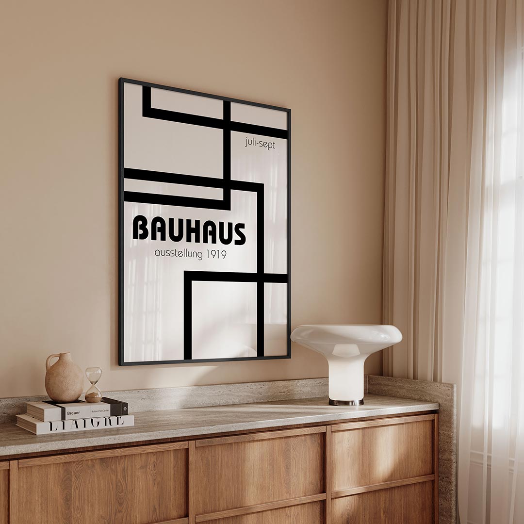 – geometrische Bauhaus poster in staand formaat