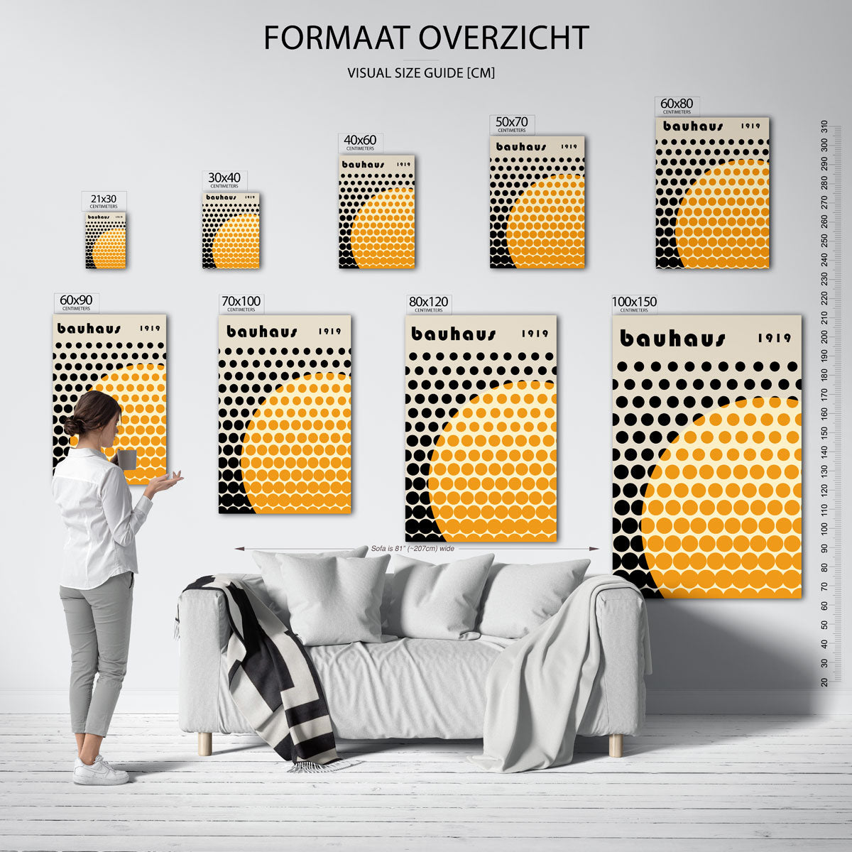 Cirkelpatroon en kleur – geometrische poster in Bauhaus-stijl van WallArtistic