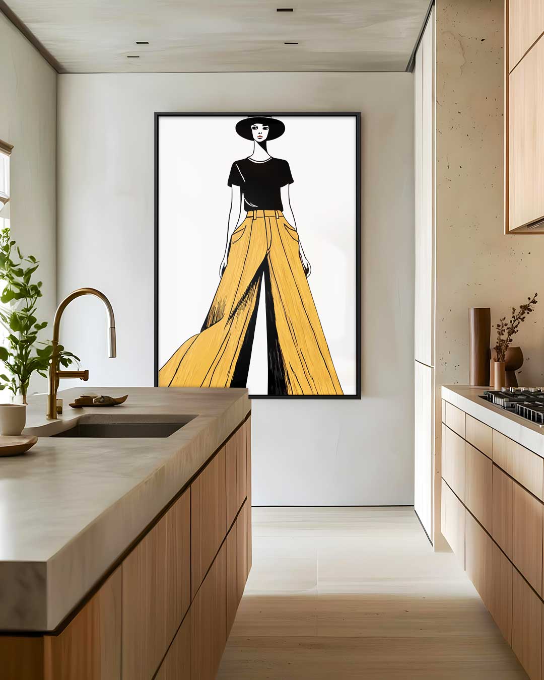 Stijlvolle Dames Silhouet – modern portret kunstwerk van WallArtistic