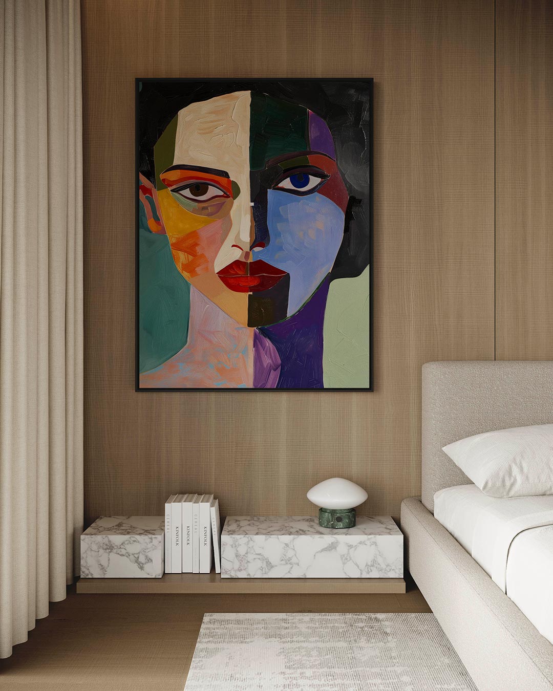 Abstract – Staande wanddecoratie – kunstwerk op canvas, dibond of plexiglas