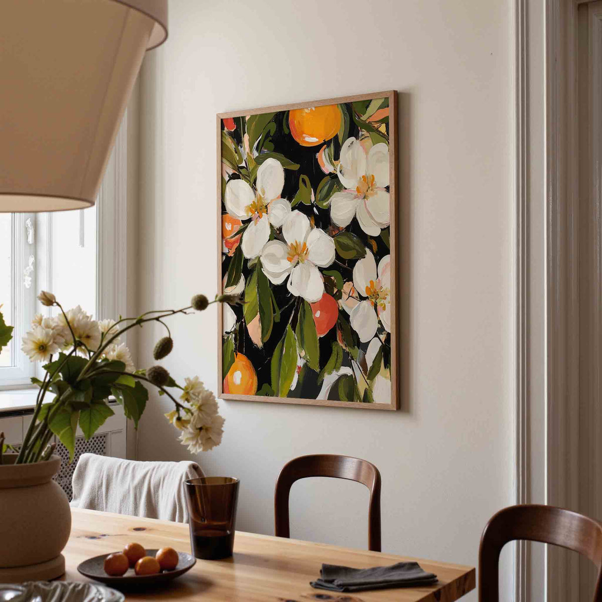 Bloemen en sinaasappels – kerstposter in staand formaat
