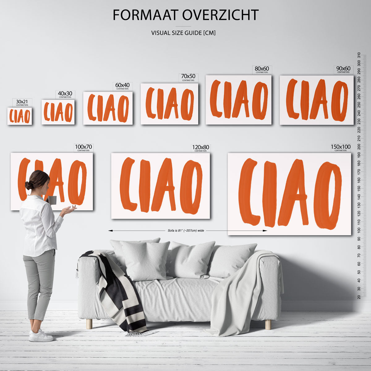 Ciao – landscape muurposter met eigentijdse illustratie