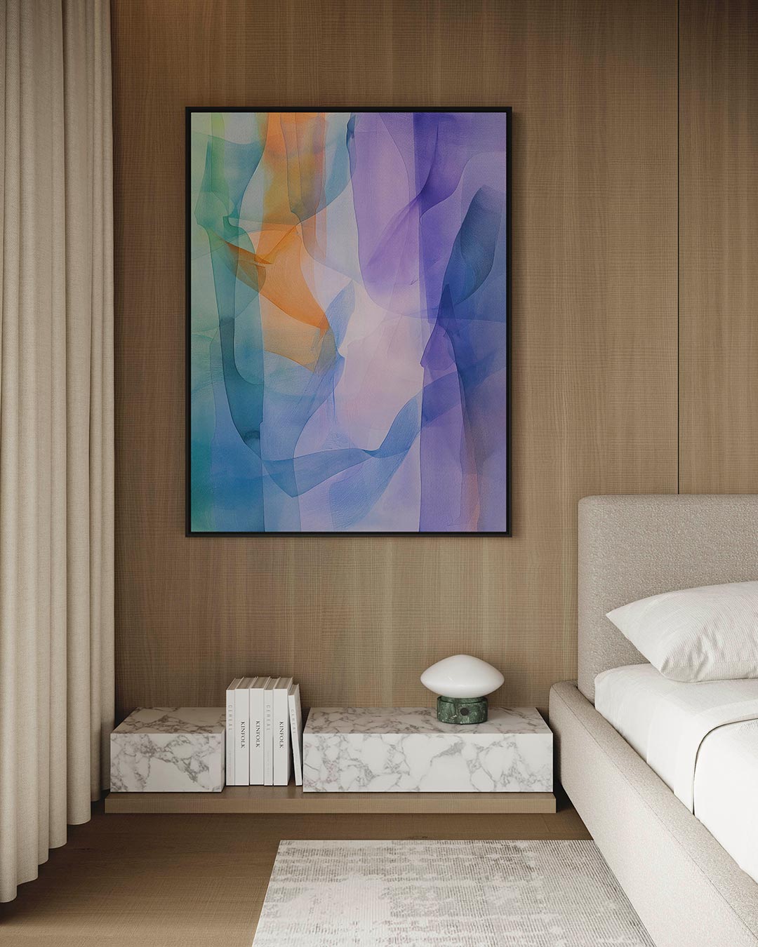 Vloeiende kleuren harmonie – staand wanddecoratie kunstwerk