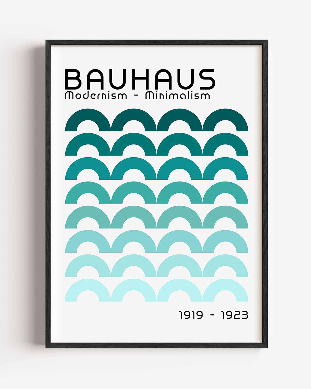 Halfronde ritmes – staande Bauhaus poster als wanddecoratie