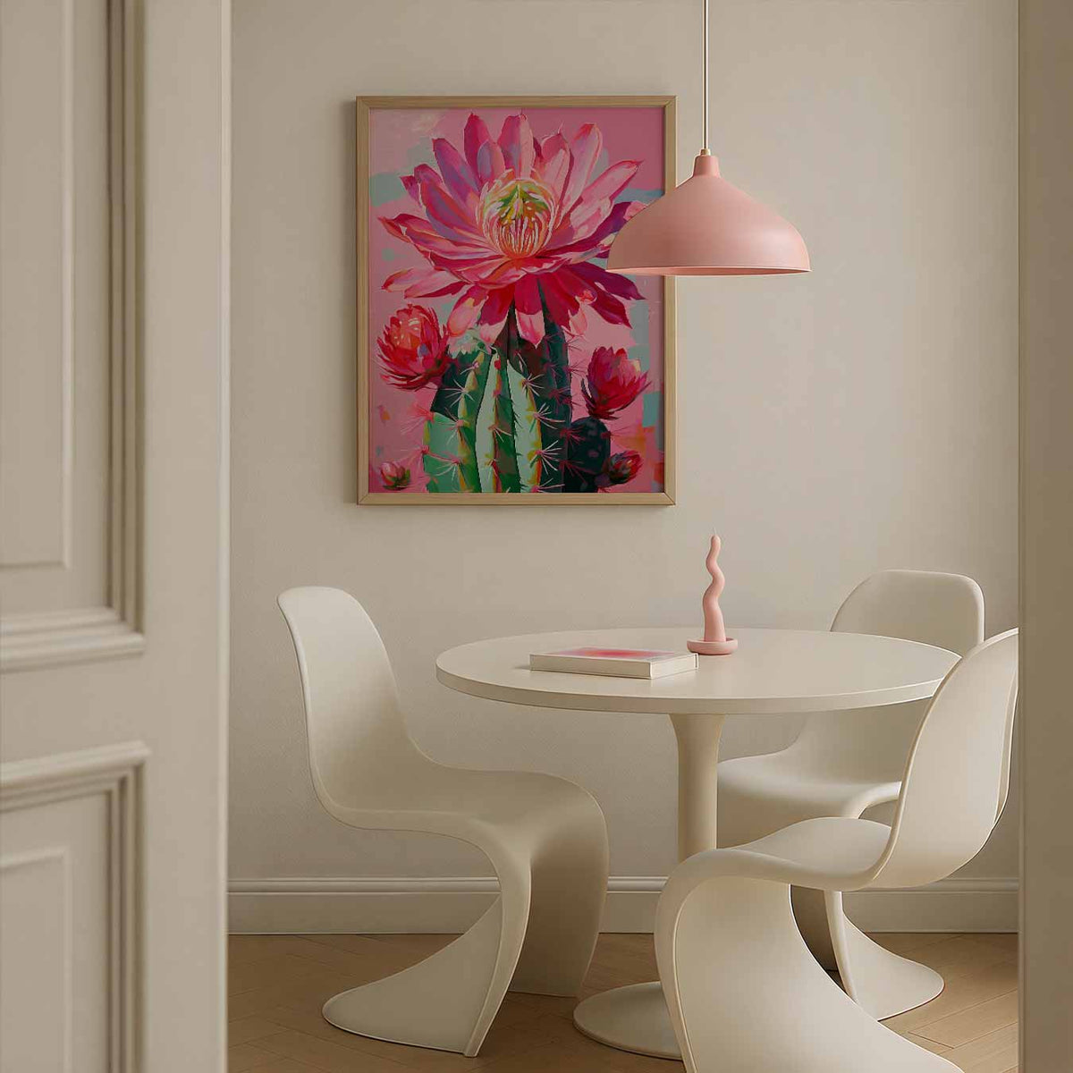 Bloeiende Cactus Kunstposter – staande paas wanddecoratie van WallArtistic