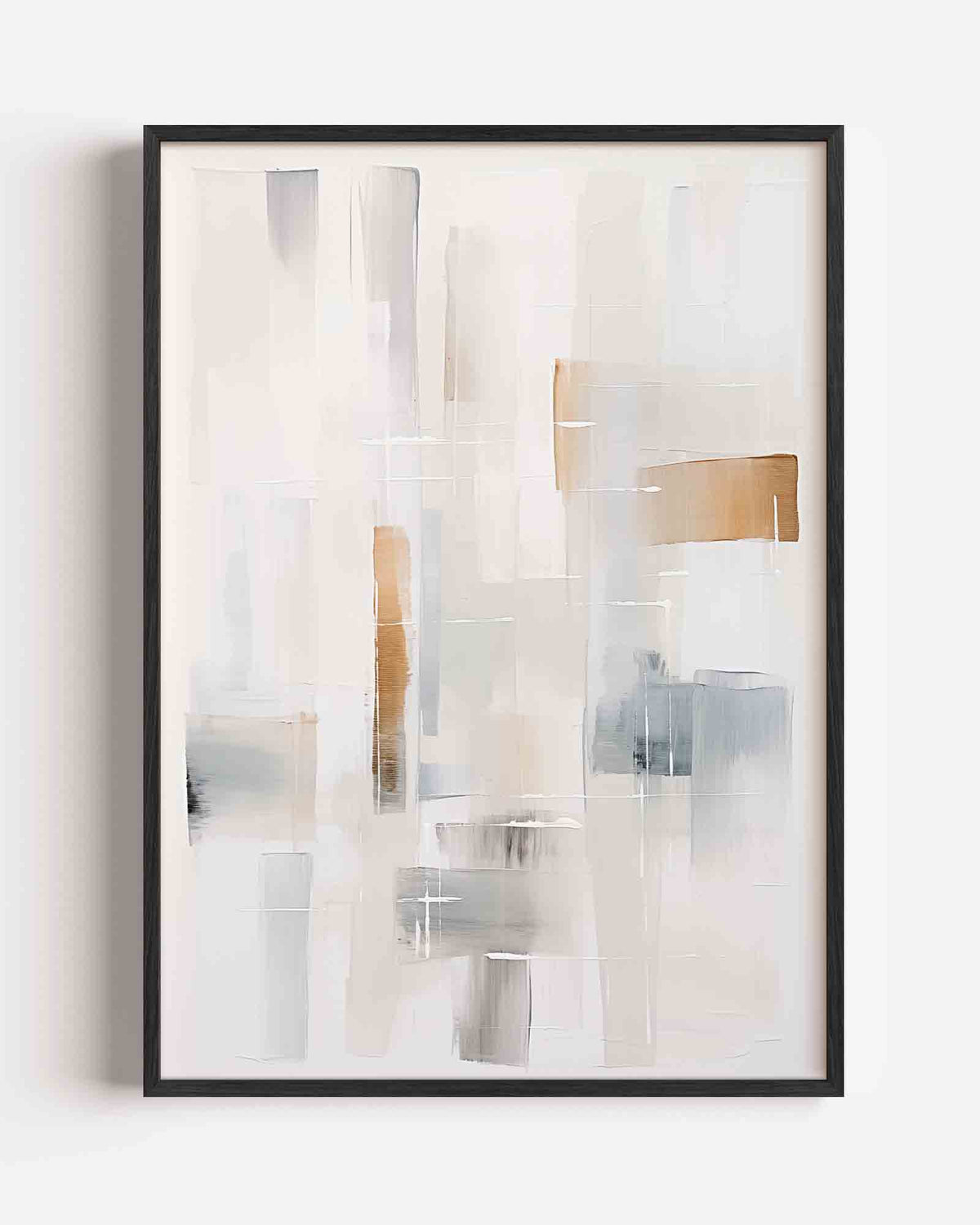 Abstracte beige en grijze vlakken – zacht abstracte portret poster als wanddecoratie