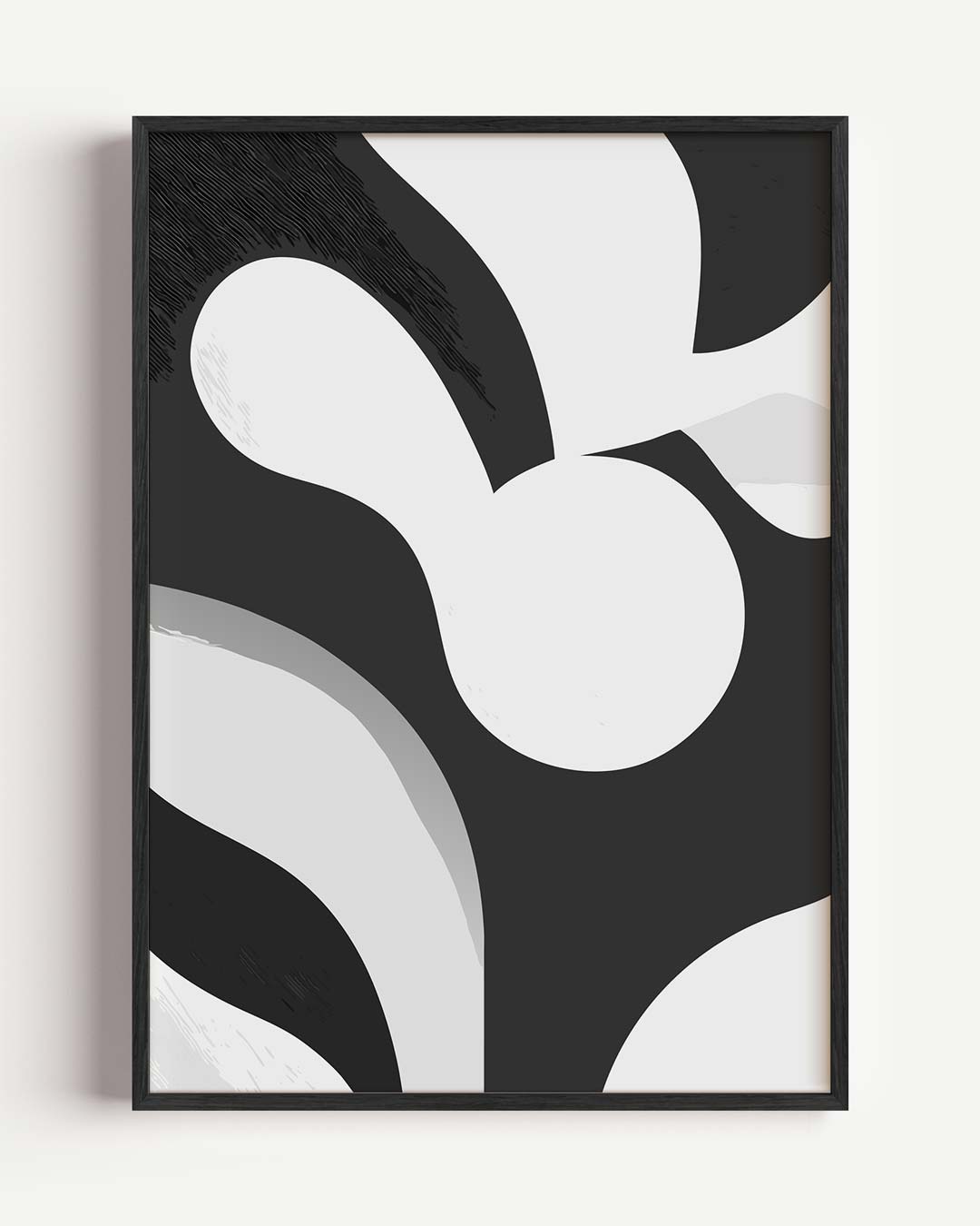 Moderne Zwart-Wit Abstracte – kleurrijke abstracte portret poster als wanddecoratie