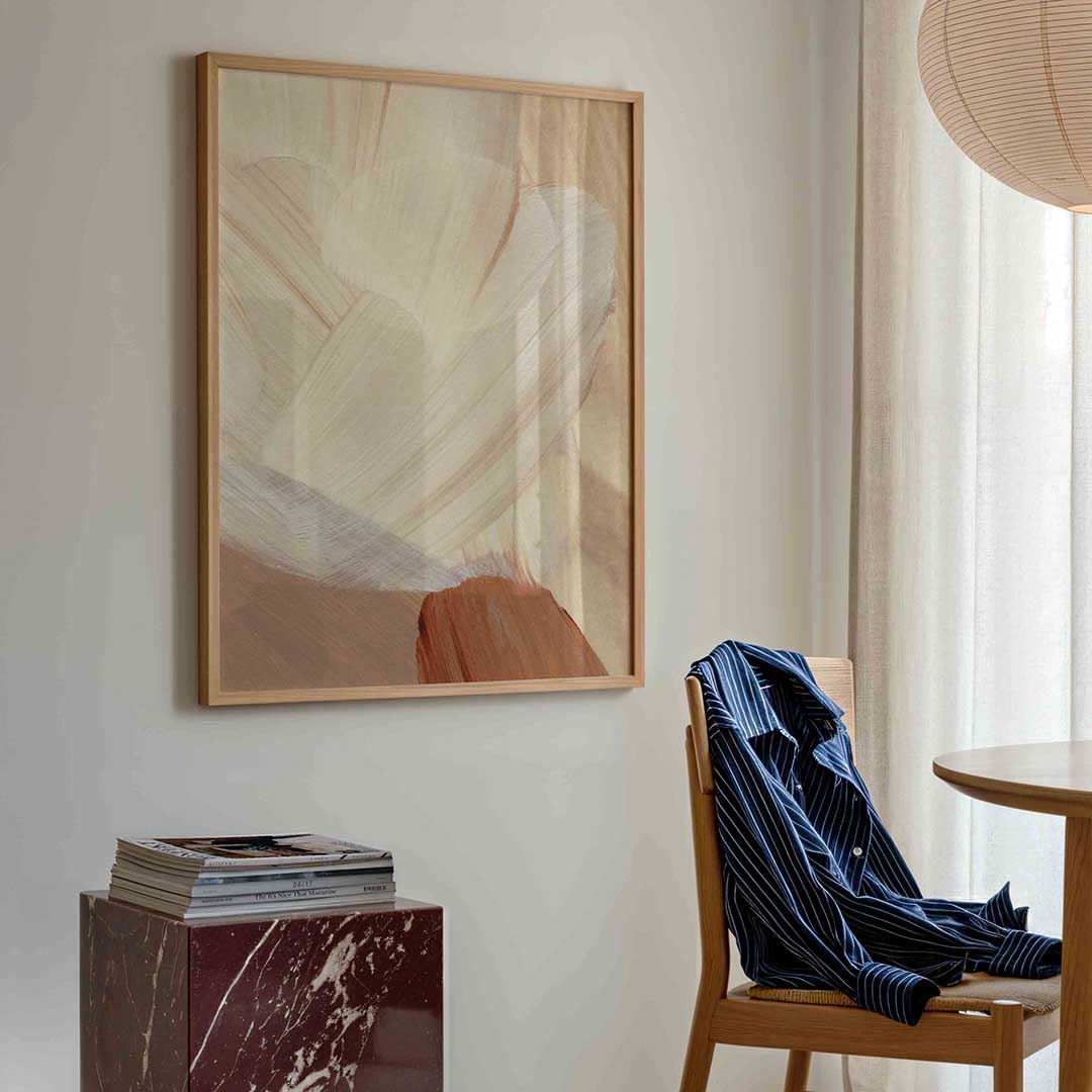 Abstracte penseelstreken – artistieke poster in staand formaat