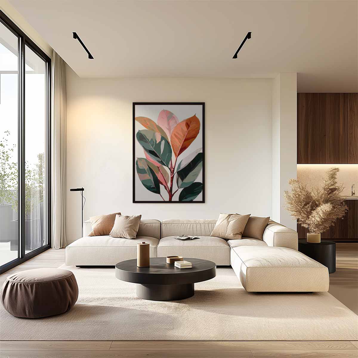 kleurrijk bladkunstwerk – staand kunstwerk voor modern interieur