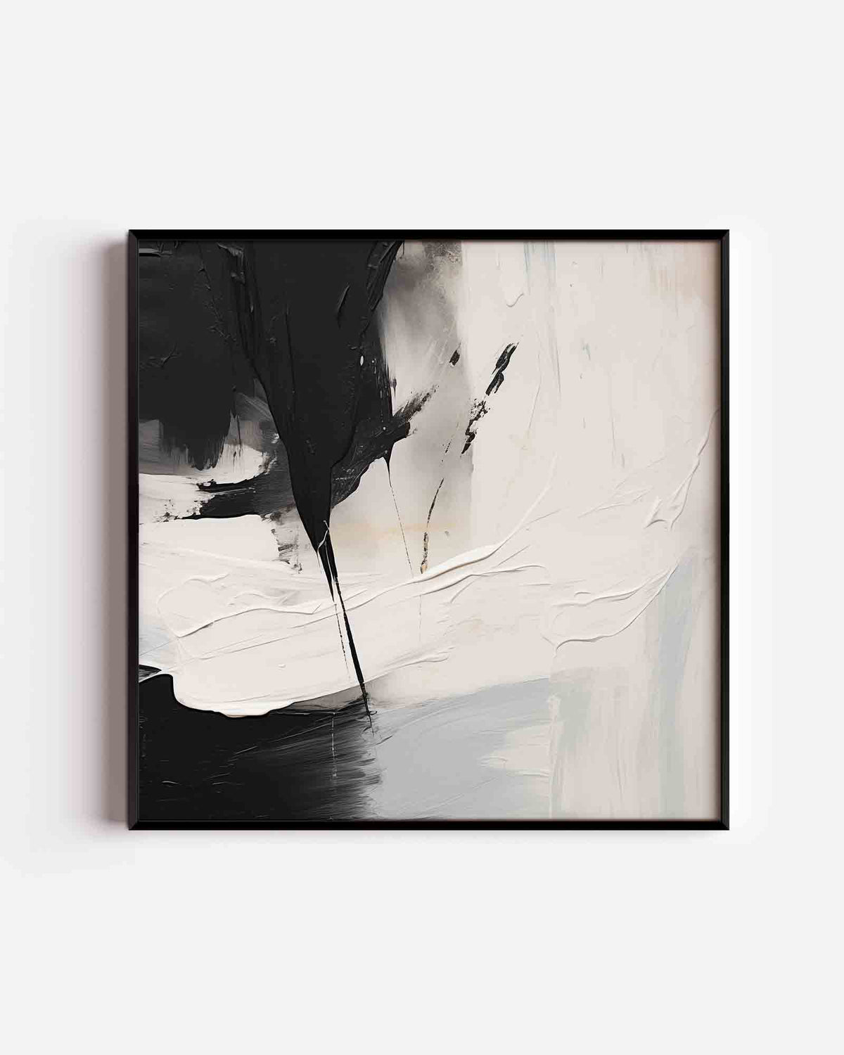 Zwart en wit abstracte – abstracte vierkante poster als wanddecoratie