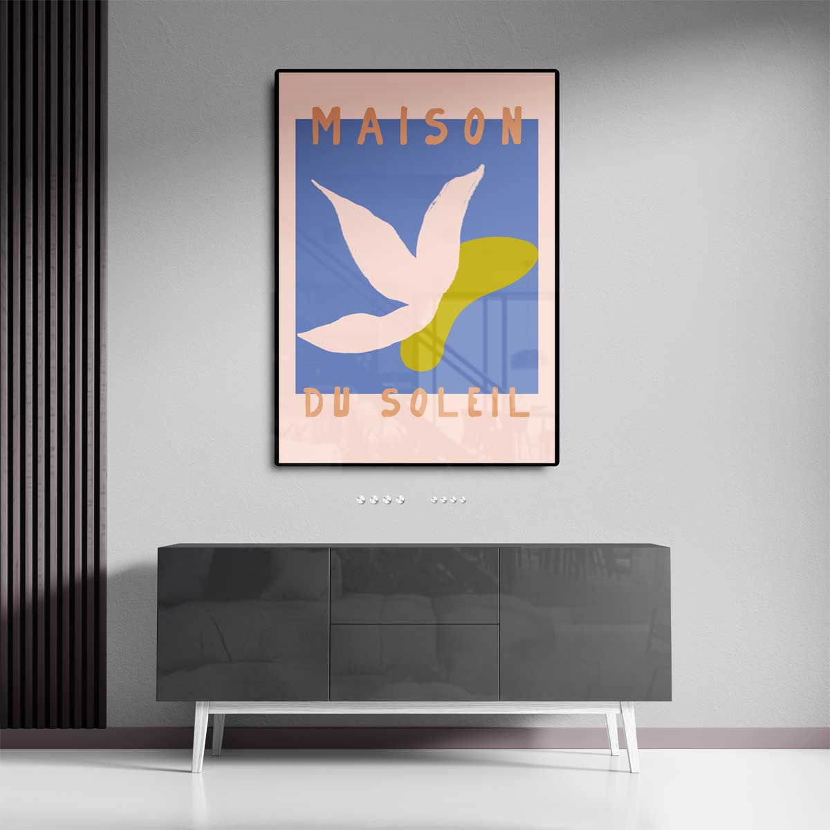 Zonsondergang Bloem – canvas wanddecoratie in portret formaat