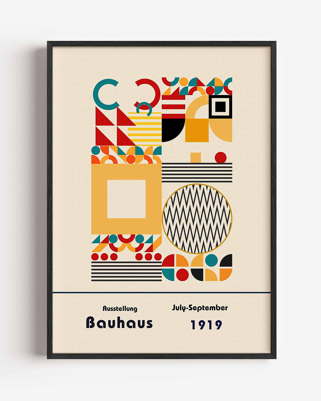 Vormen en vlakkenspel – staande Bauhaus poster als wanddecoratie