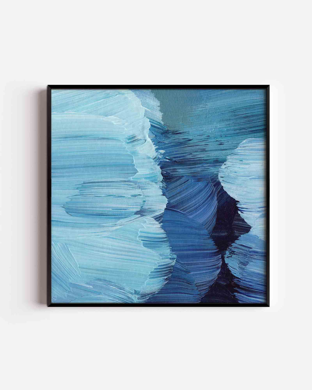 Blauwe penseelstreken – schilderkunst vierkante poster als wanddecoratie