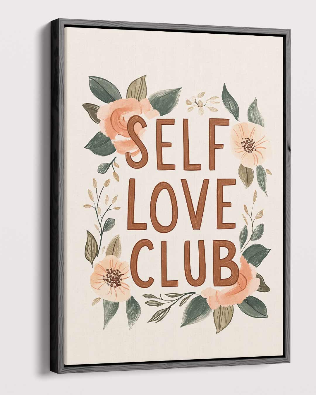 Zelfliefde Club Bloemenkunst – plexiglas wanddecoratie in portret formaat