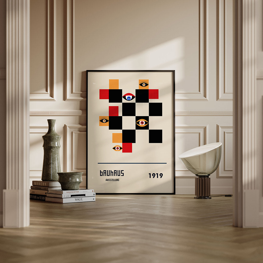 Vormen en ogen – moderne Bauhaus wandkunst als poster