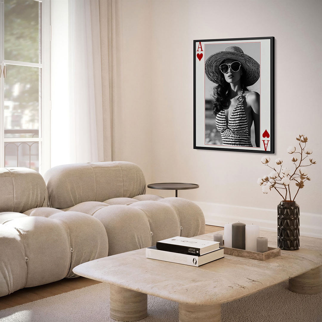 Kaart met dame – staand wanddecoratie kunstwerk