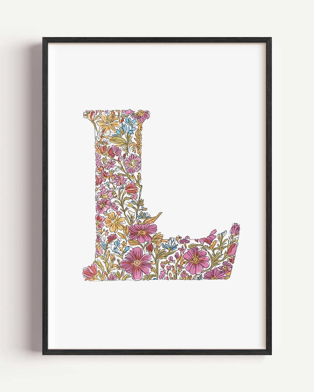 Bloemenletter Poster L – kids portret poster als wanddecoratie