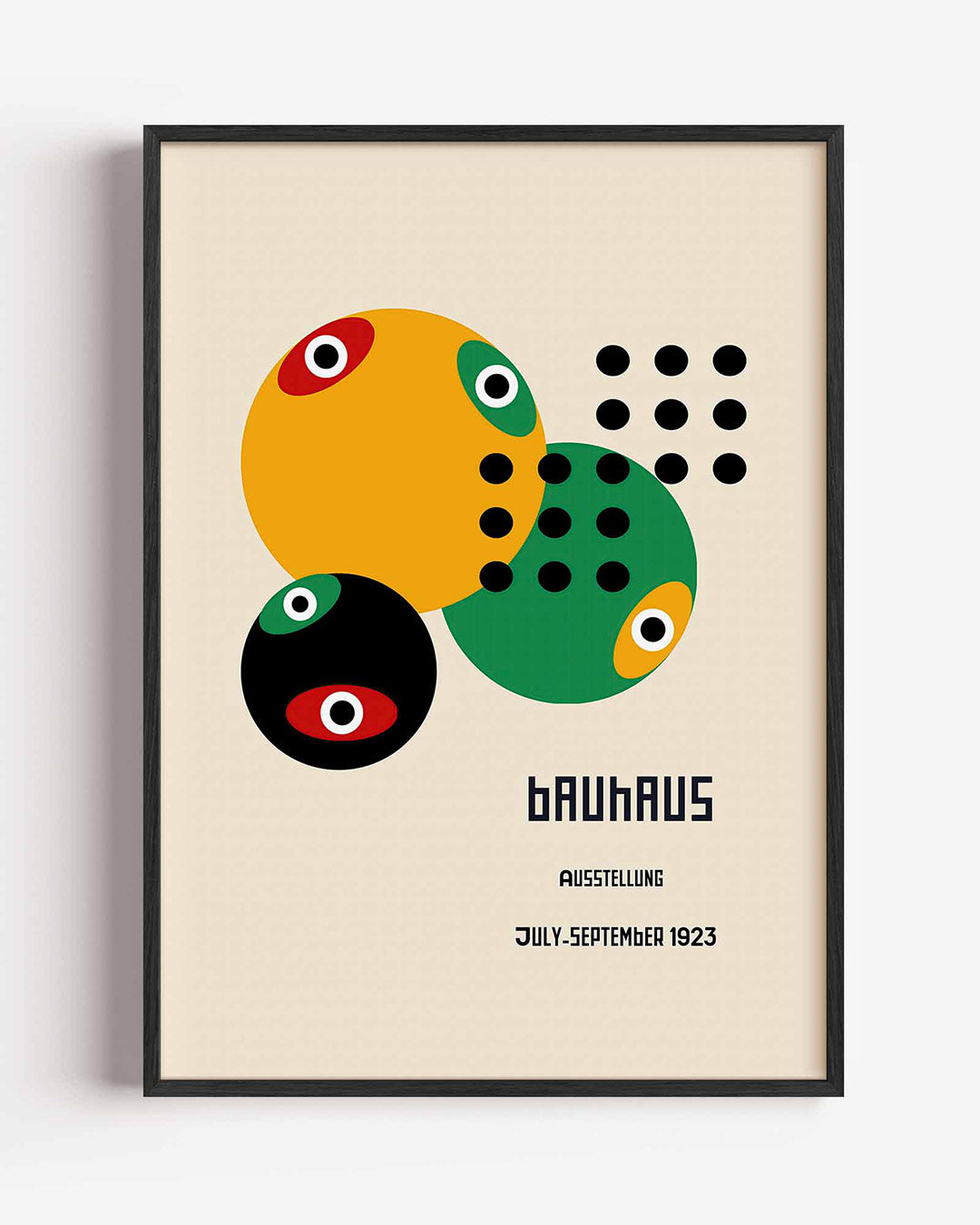 Cirkelvormen en patronen – staande Bauhaus poster als wanddecoratie