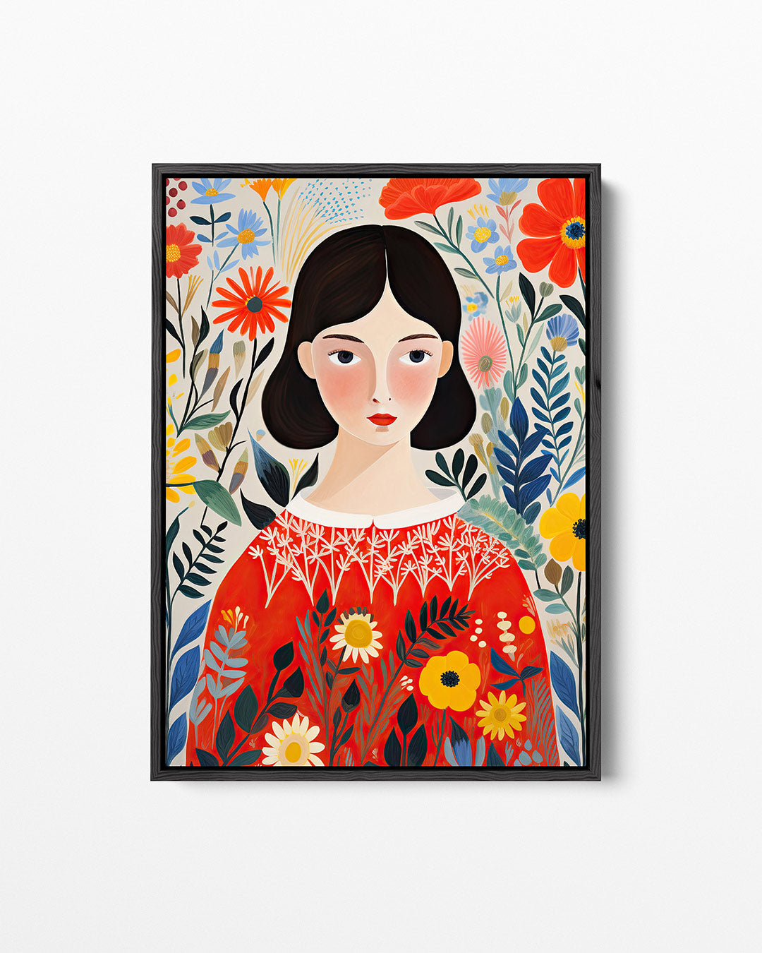 Vrouw met bloemen – staand wanddecoratie kunstwerk