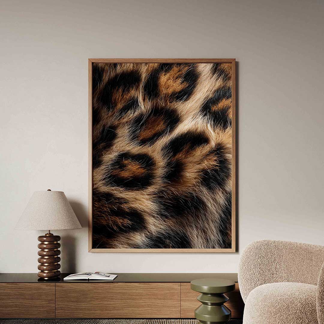 Luipaardvacht – safari poster in staand formaat
