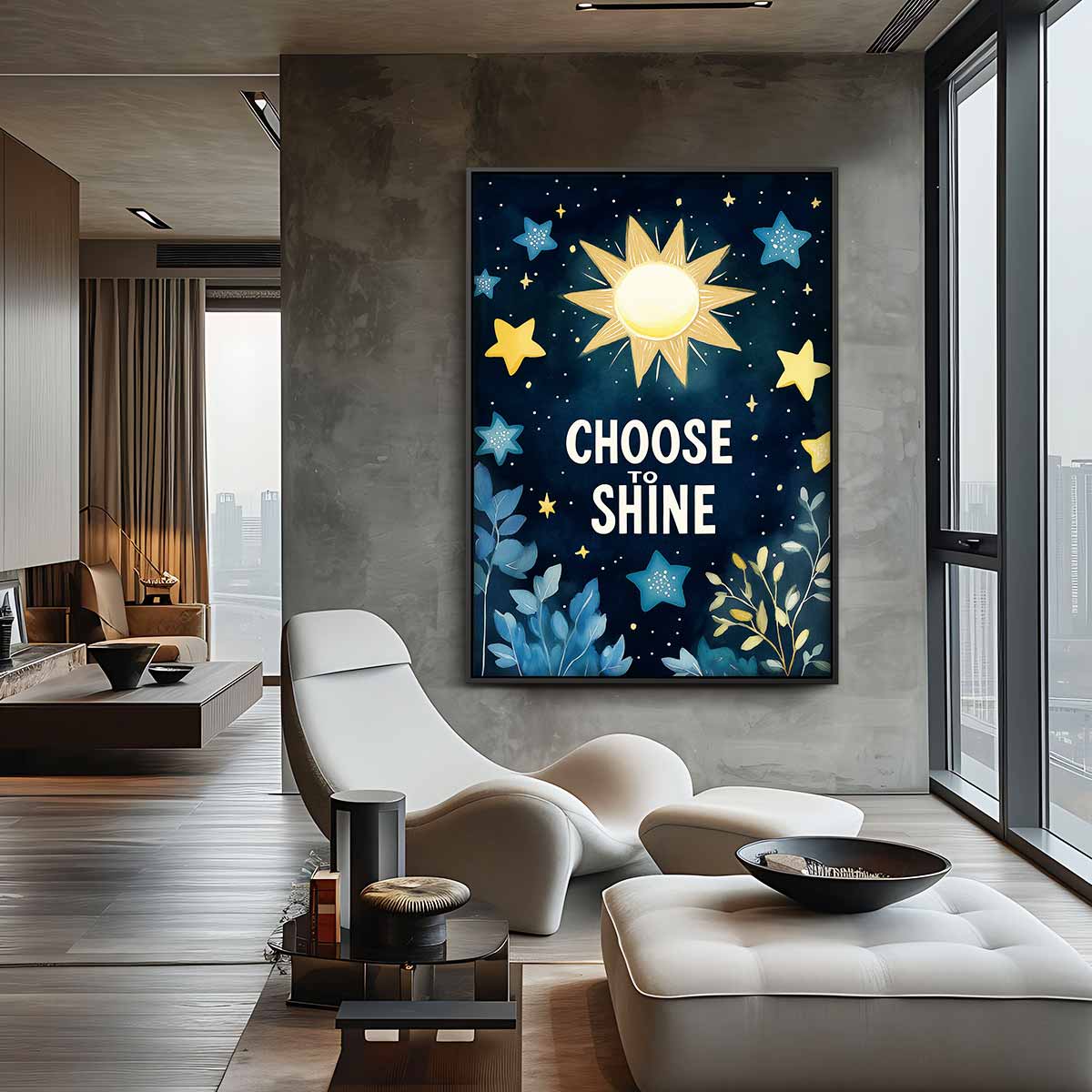 Stralend de Nacht In – canvas wanddecoratie in portret formaat