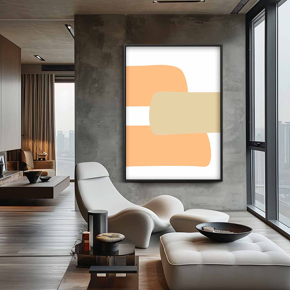 Zonnige Abstractie – canvas wanddecoratie in portret formaat