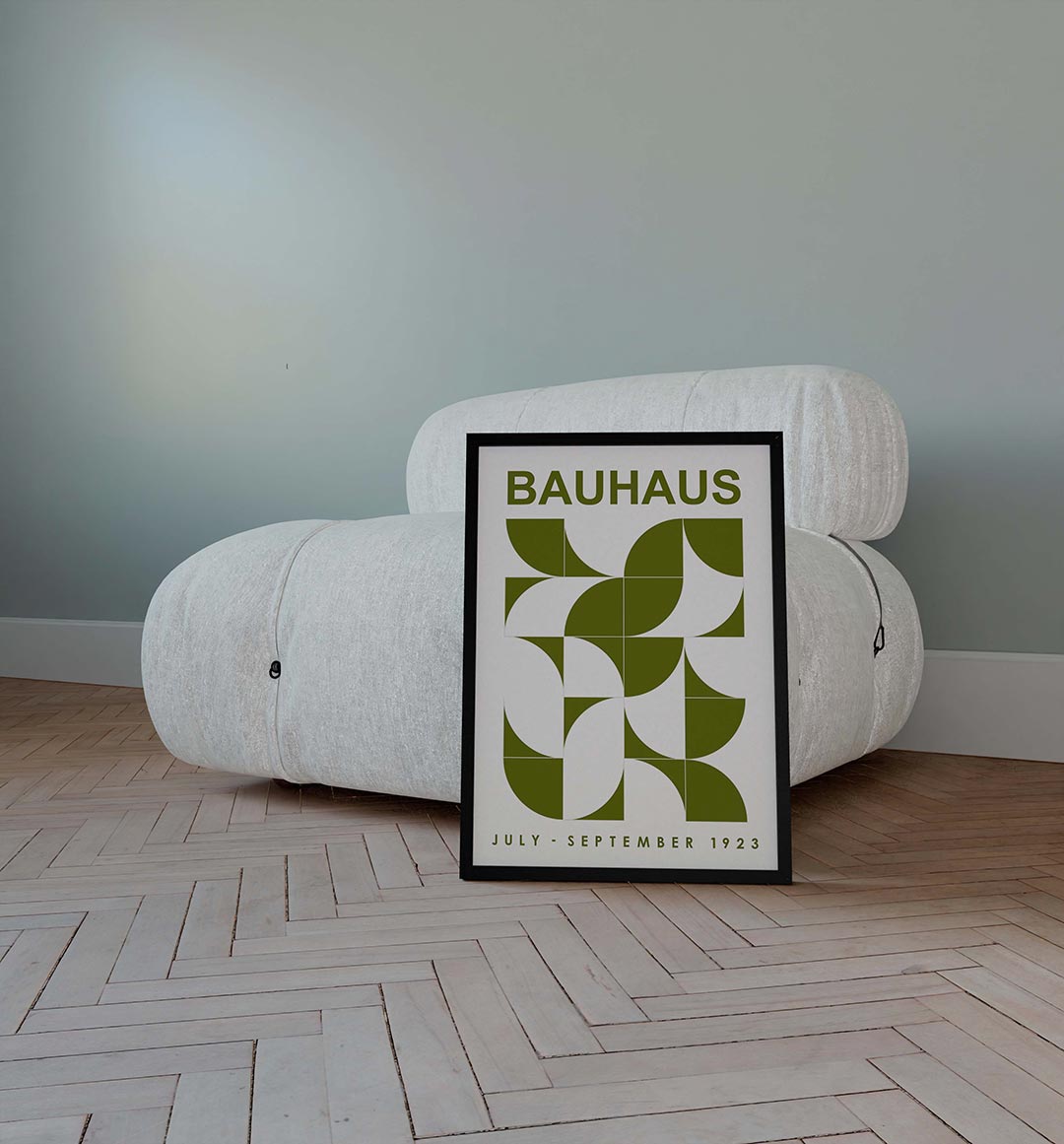 Vorm en kleur – geometrische poster in Bauhaus-stijl van WallArtistic