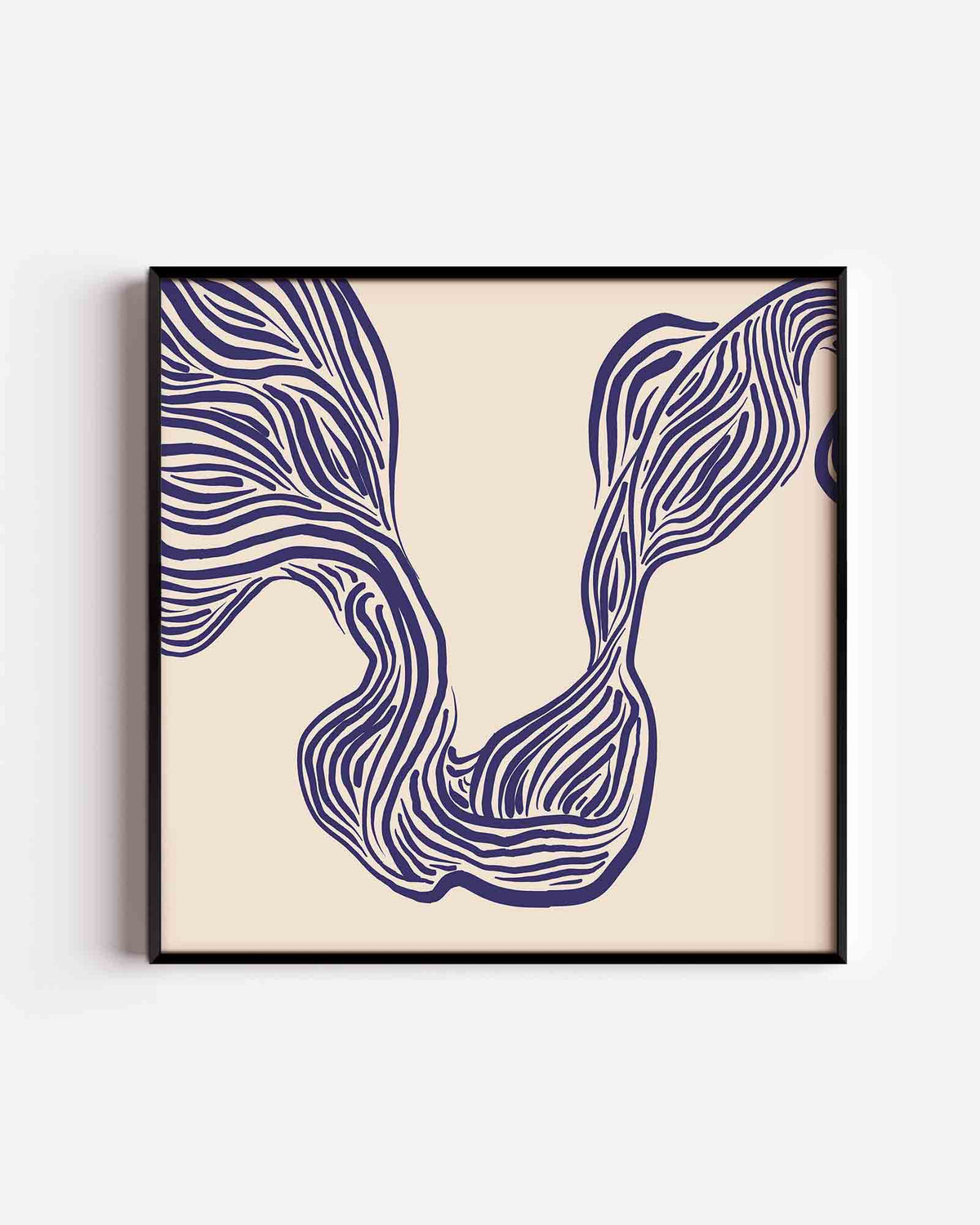 Golvende lijnen – abstracte vierkante poster als wanddecoratie
