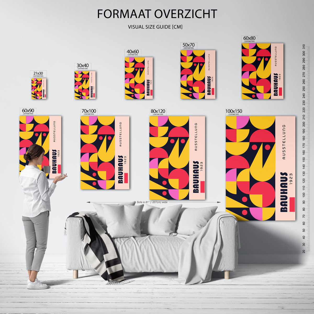 Vormen en vlakken – geometrische poster in Bauhaus-stijl van WallArtistic