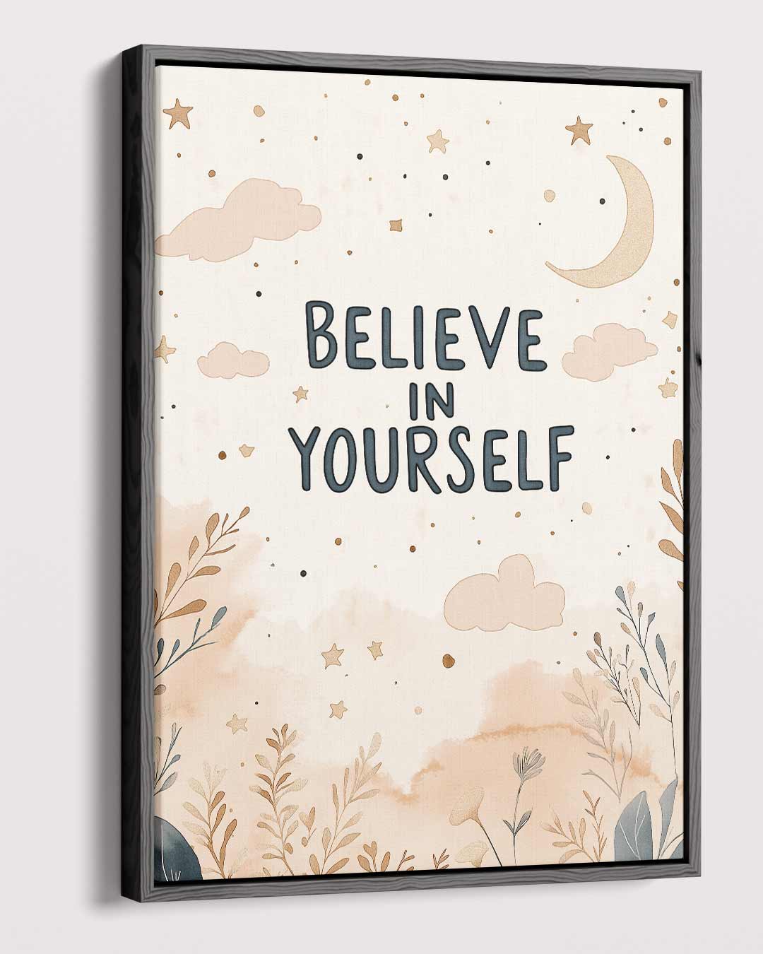 Inspirerende Poster - Believe in Yourself – plexiglas wanddecoratie in portret formaat