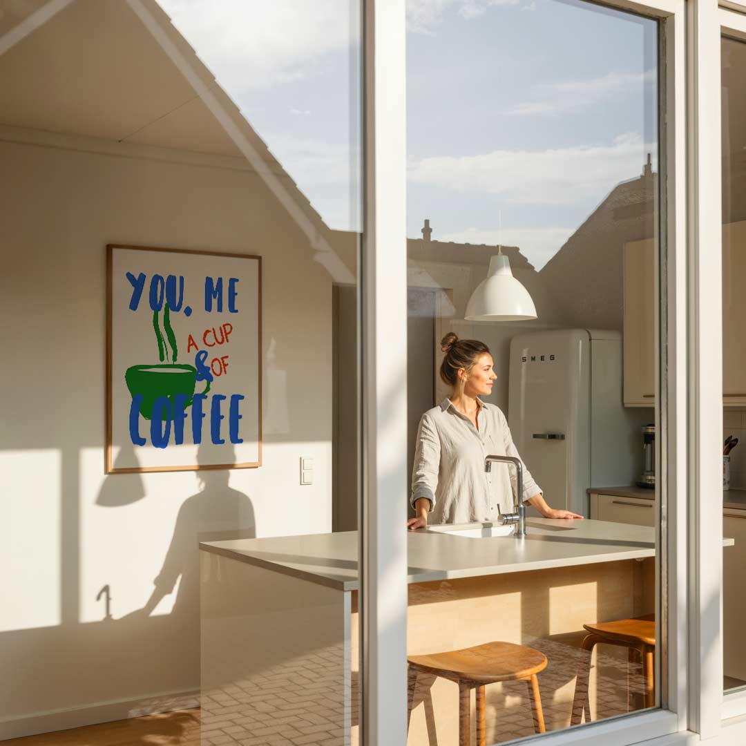 Koffiemoment – keukenposter in staand formaat