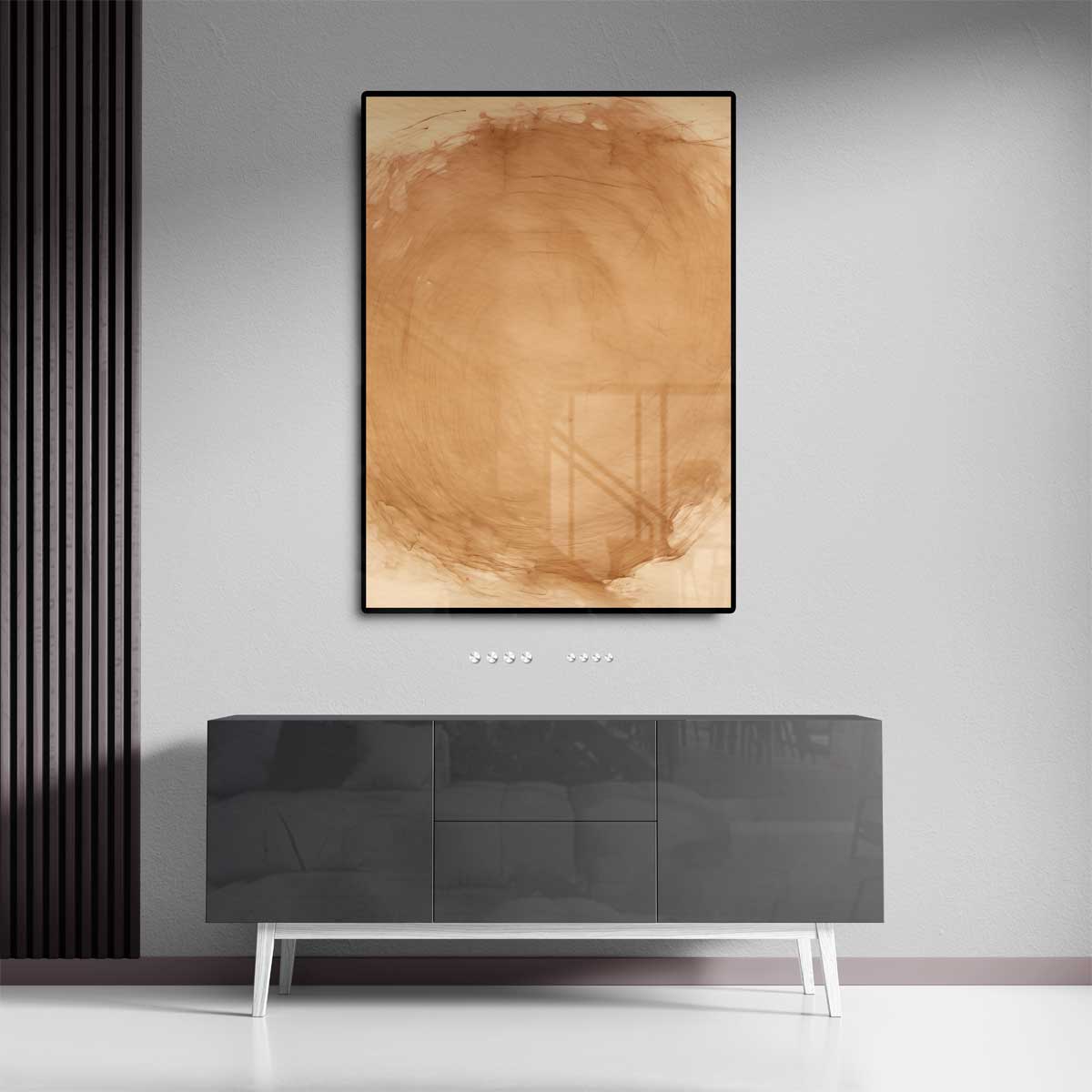 Zachte Okratonen Waterverf – staand kunstwerk voor modern interieur
