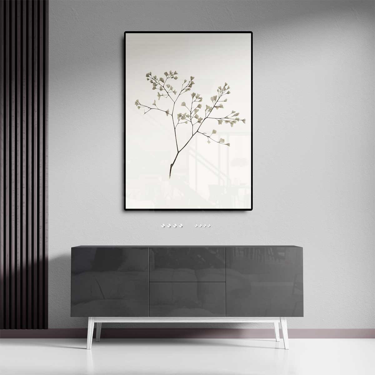 Minimalistische Botanische Schets – staand kunstwerk voor modern interieur