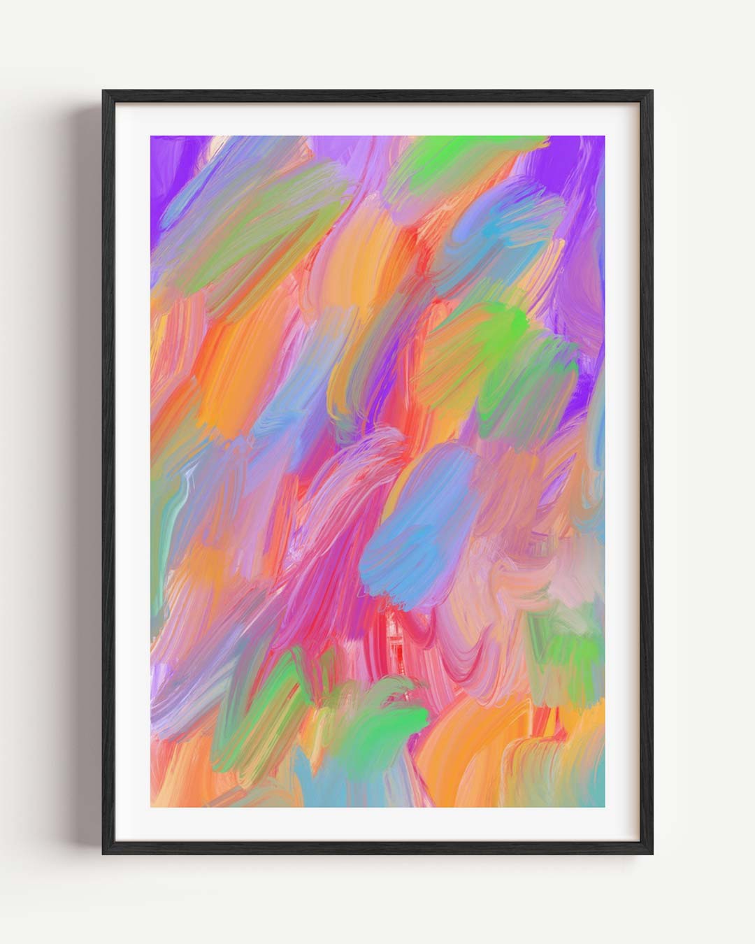 Kleurrijk Abstract Schilderij – Popart en Streetart portret poster als wanddecoratie