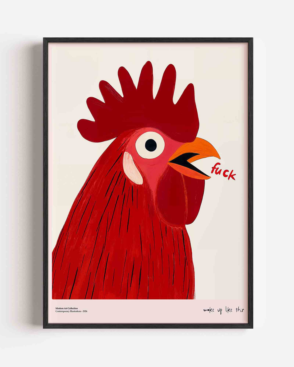 Rode haan – Pop Art en Streetart portret poster als wanddecoratie
