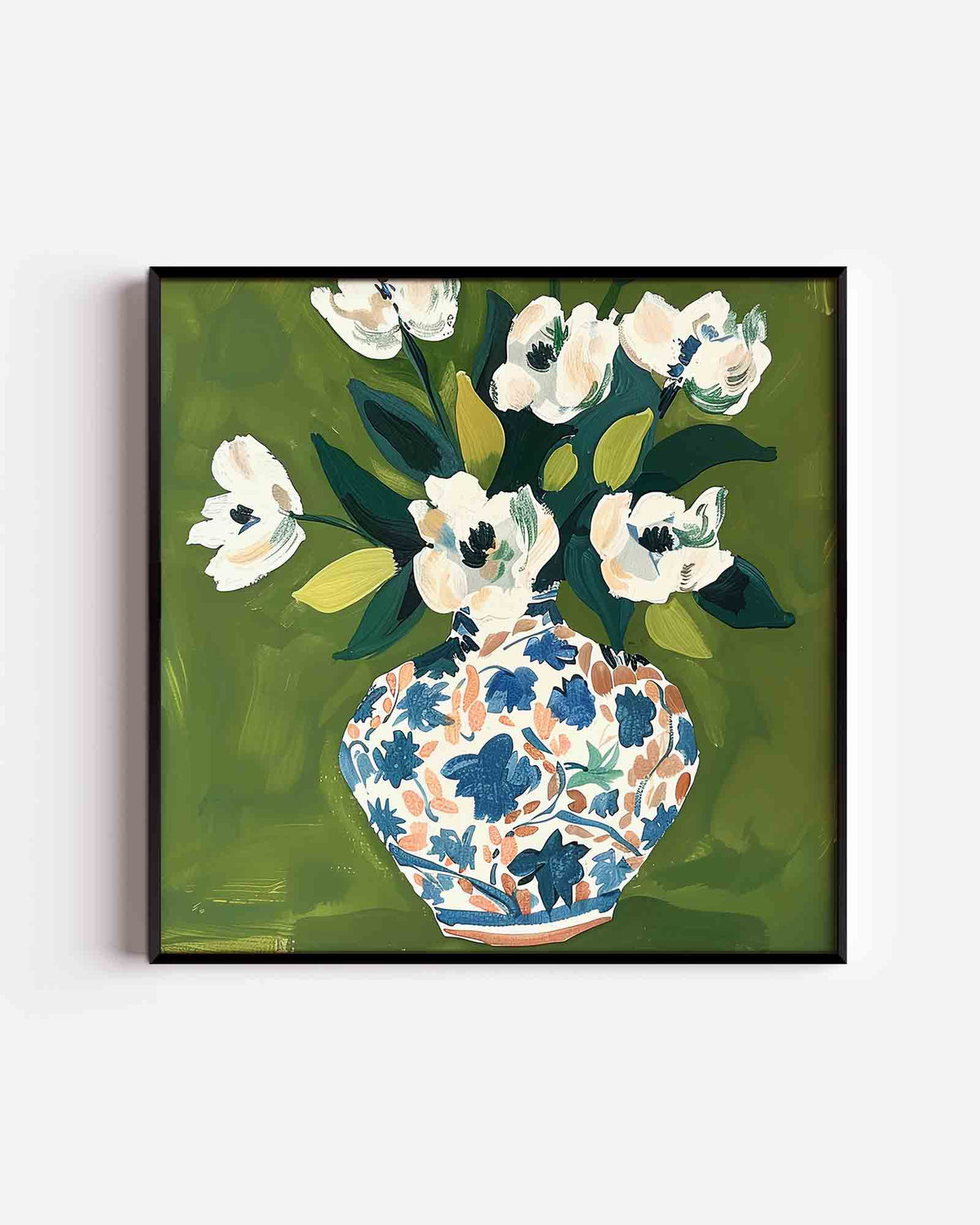 Bloemen in vaas – bloemen vierkante poster als wanddecoratie