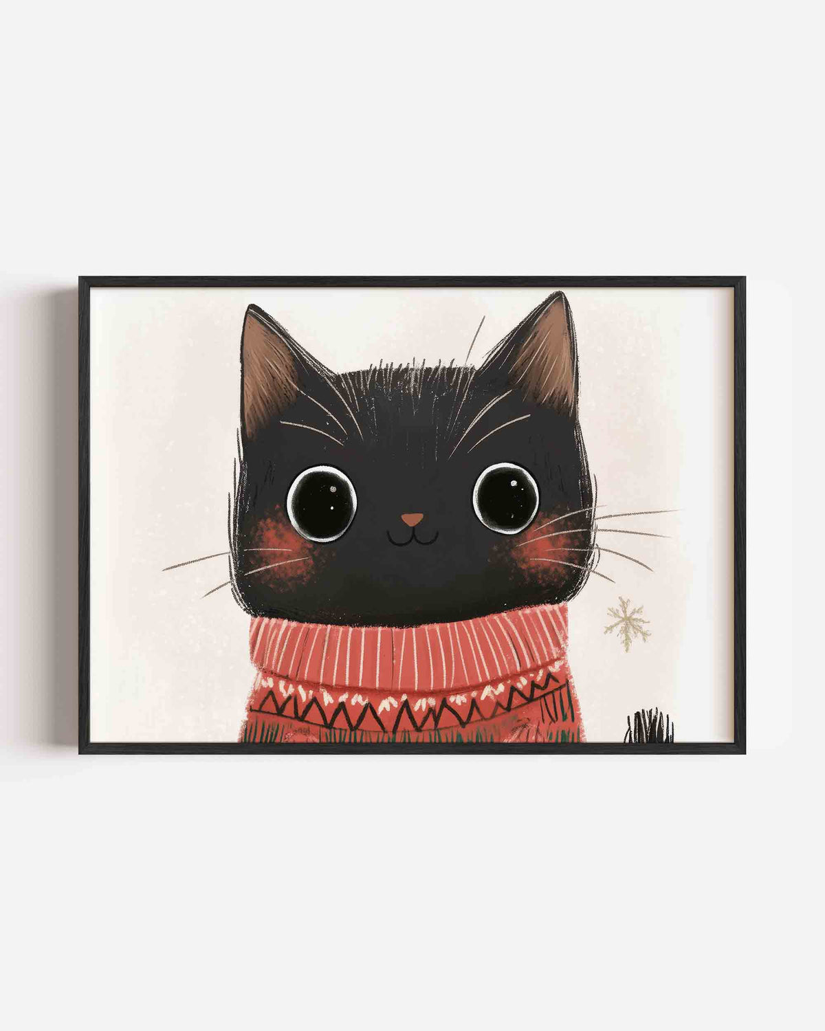Kat met trui – landscape kinderposter als wanddecoratie