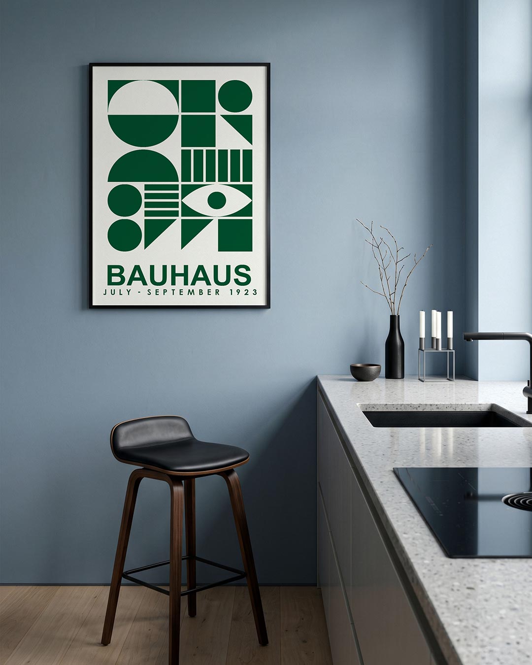 – geometrische Bauhaus poster in staand formaat