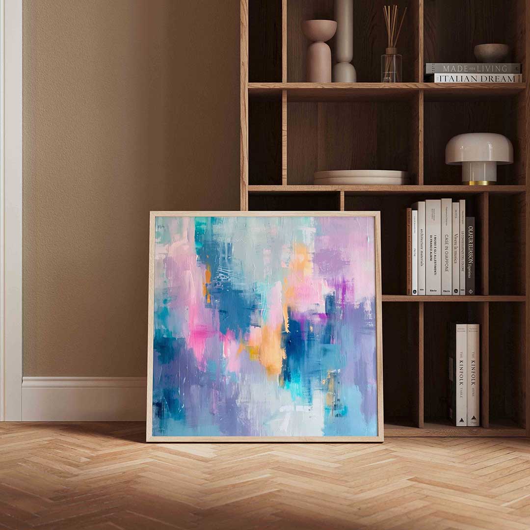 Abstracte kleurencompositie – kleurrijke vierkante wanddecoratie van WallArtistic