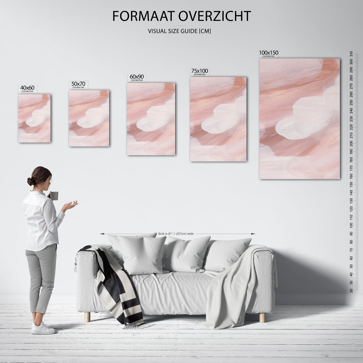 Zachte kleurvlakken – staande wanddecoratie van WallArtistic