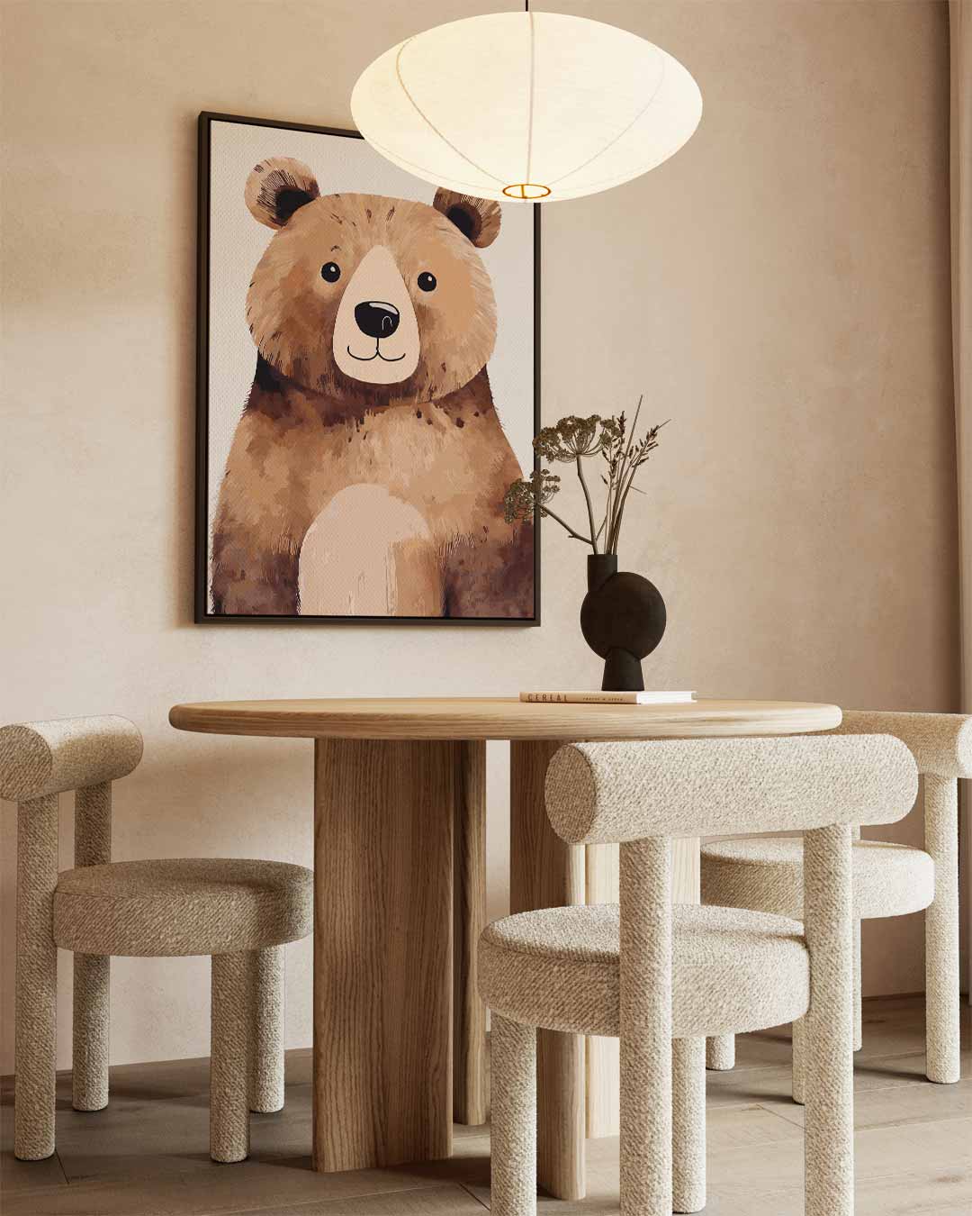 Vrolijke Bruine Beer – staand kunstwerk voor modern interieur