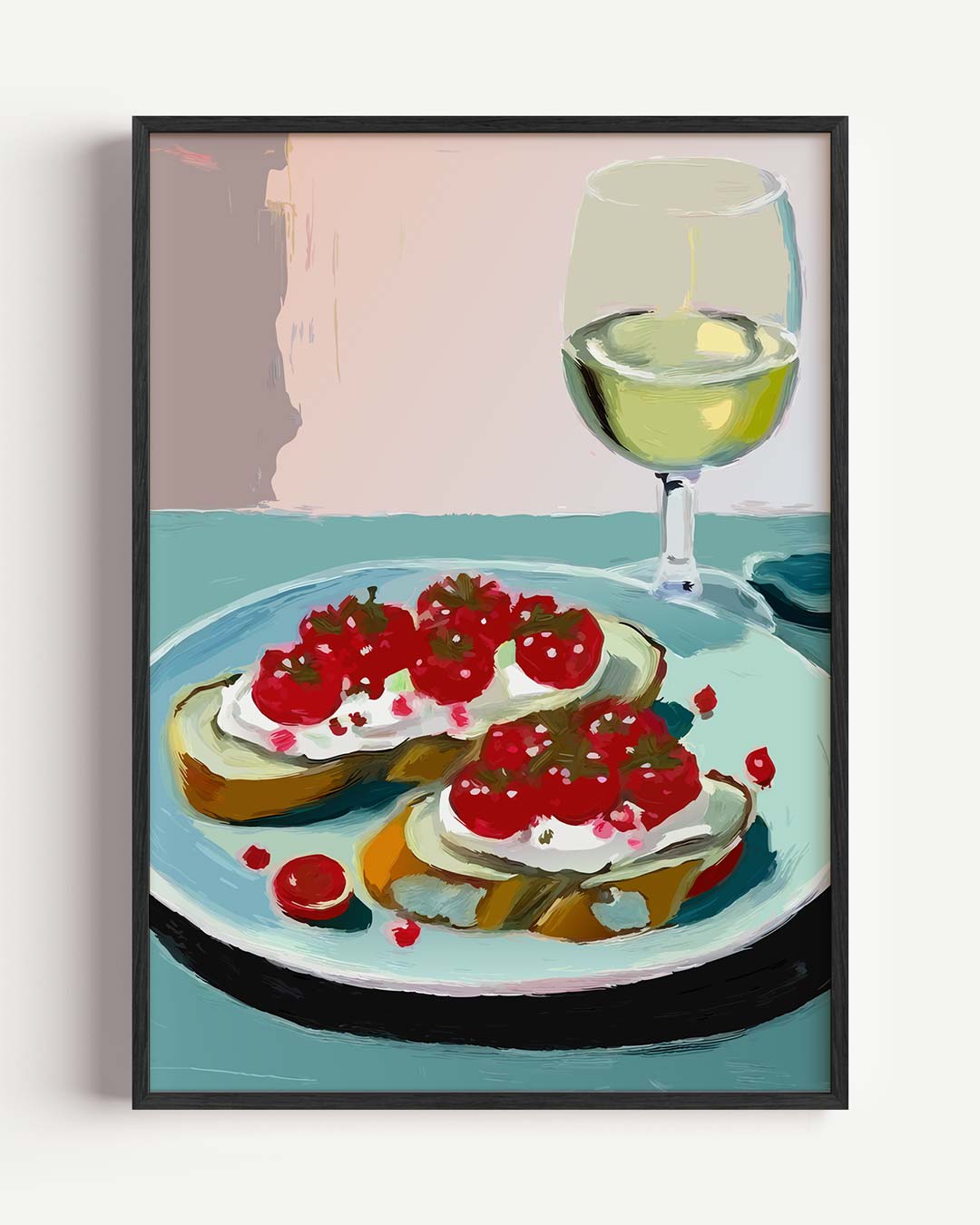 Romantische Diner Tafereel – keuken portret poster als wanddecoratie